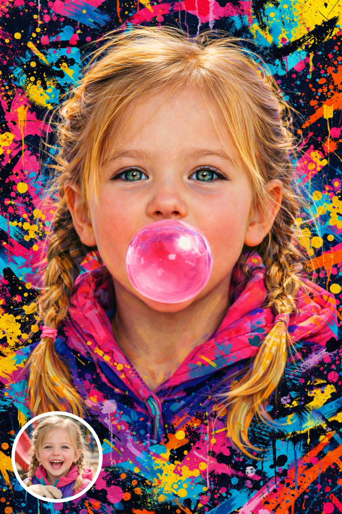 Neon Bubble Portrait