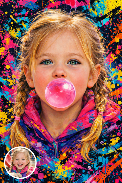Neon Bubble Portrait