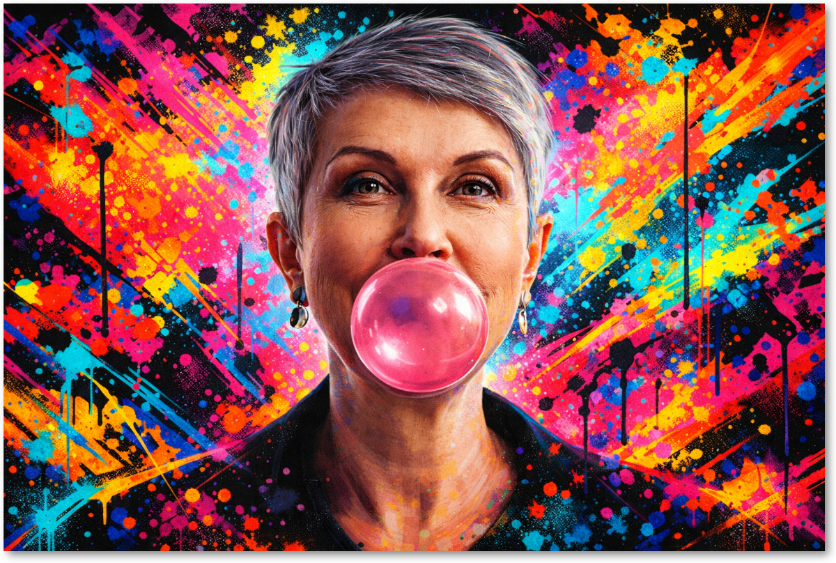 Neon Bubble Portrait